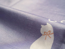 画像をギャラリービューアに読み込む, 雨コート 一部式 道中着衿 パープル ねこ Sサイズ すぐに着られるお仕立て上がり 洗えるポリエステル