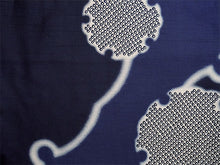 画像をギャラリービューアに読み込む, 雨コート 一部式 道中着衿 ネイビー 雪輪 XLサイズ すぐに着られるお仕立て上がり 持ち運びに便利なポーチ付き 洗えるポリエステル