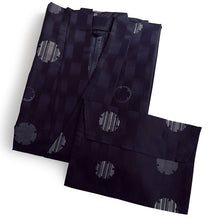 画像をギャラリービューアに読み込む, 雨コート 一部式 道中着衿 ダークネイビー 雪輪 Lサイズ すぐに着られるお仕立て上がり 持ち運びに便利なポーチ付き 洗えるポリエステル