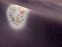 画像をギャラリービューアに読み込む, 雨コート 一部式 道中着衿 パープル グレー 花 丸紋 Lサイズ すぐに着られるお仕立て上がり 持ち運びに便利なポーチ付き 洗えるポリエステル