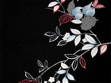 画像をギャラリービューアに読み込む, 洗える着物 袷 小紋 Lサイズ 仕立て上がり テイジン素材 単品 ブラック 木蓮 レディース 品よい縮緬地のお洒落な小紋