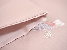 画像をギャラリービューアに読み込む, 洗える着物 袷 小紋 Lサイズ 仕立て上がり テイジン素材 単品 ピンク 瓢箪 レディース 品よい縮緬地のお洒落な小紋