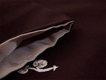 画像をギャラリービューアに読み込む, 洗える着物 袷 小紋 Lサイズ 仕立て上がり テイジン素材 単品 ブラウン 双葉 葵 レディース 品よい縮緬地のお洒落な小紋