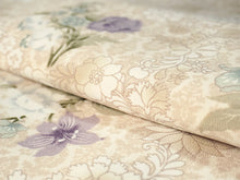 画像をギャラリービューアに読み込む, 洗える着物 袷 小紋 Lサイズ 仕立て上がり 単品 アイボリー 更紗 花 レディース 品よい縮緬地のお洒落な小紋