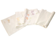 画像をギャラリービューアに読み込む, 絹 西陣織 九寸名古屋帯 単品 仕立て付き オフホワイト さくら 六通柄 レディース 普段着や気軽なパーティーに