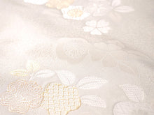 画像をギャラリービューアに読み込む, 絹 西陣織 九寸名古屋帯 単品 仕立て付き オフホワイト さくら 六通柄 レディース 普段着や気軽なパーティーに