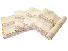 画像をギャラリービューアに読み込む, 絹 西陣織 九寸名古屋帯 単品 仕立て付き 薄イエロー 縞 更紗 全通柄 レディース 普段着や気軽なパーティーに