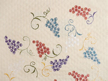 画像をギャラリービューアに読み込む, 絹 西陣織 九寸名古屋帯 単品 仕立て付き ベージュ ぶどう お太鼓柄 レディース 普段着や気軽なパーティーに