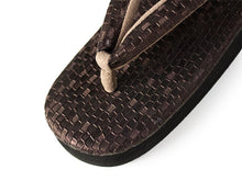 画像をギャラリービューアに読み込む, カレンブロッソ 草履 単品 Lサイズ ブラウン 石畳 チェック 格子 鼻緒 レディース 歩きやすくてオシャレ 愛好者の多い菱屋カフェ草履