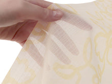 画像をギャラリービューアに読み込む, 東レ爽竹洗える長襦袢反物 フルオーダーお仕立て付き セオα ホワイト イエロー 花 つる 紗 ストライプ 快適 自宅で洗濯OK