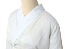 画像をギャラリービューアに読み込む, 東レ爽竹 洗える長襦袢 お仕立て上がり ぼかし イエロー ブルーグレー 縦絽 夏用 自宅で洗濯OK サラッと快適 夏向け長襦袢