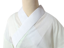 画像をギャラリービューアに読み込む, 東レ爽竹 洗える長襦袢 お仕立て上がり ぼかし グリーン ブルーグレー 縦絽 夏用 自宅で洗濯OK サラッと快適 夏向け長襦袢