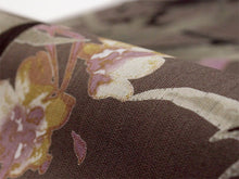 画像をギャラリービューアに読み込む, 浴衣 反物 知多木綿 お仕立て付き グレージュ 笹 花 手染め 日本製 自分サイズにお誂え