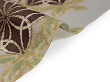 画像をギャラリービューアに読み込む, 浴衣 反物 知多木綿 お仕立て付き グレー 花 七宝 手染め 日本製 自分サイズにお誂え