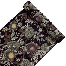 画像をギャラリービューアに読み込む, 浴衣 反物 知多木綿 お仕立て付き ブラック 花 更紗 手染め 日本製 自分サイズにお誂え