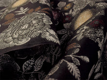 画像をギャラリービューアに読み込む, 浴衣 反物 知多木綿 お仕立て付き ブラック 花 更紗 手染め 日本製 自分サイズにお誂え