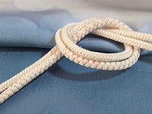 画像をギャラリービューアに読み込む, 帯揚げ帯締めセット 正絹 カジュアル向き 丸組 ブルー地ぼかし雲地紋 楊柳おびあげ×オフホワイトおびじめ レディース