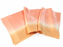 画像をギャラリービューアに読み込む, 帯揚げ帯締めセット 正絹 カジュアル向き 丸組 ピンクに橙ぼかし 菊と霰地紋おびあげ×朱色おびじめ レディース