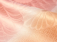 画像をギャラリービューアに読み込む, 帯揚げ帯締めセット 正絹 カジュアル向き 丸組 ピンクに橙ぼかし 菊と霰地紋おびあげ×朱色おびじめ レディース