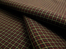 画像をギャラリービューアに読み込む, 【正絹お召し反物】≪西陣織 御召≫〜茶色地薄からしと赤茶の格子模様