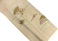 画像をギャラリービューアに読み込む, 訪問着 仕立て上がり 正絹 フリー サイズ 淡いピンククリーム地扇と萩模様 正絹訪問着 結婚式 七五三 など フォーマル 礼装 和装 和服 着物 女性用 レディースファッション きもの 送料無料 stオラ