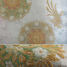 画像をギャラリービューアに読み込む, 袋帯 西陣織 フォーマル 正絹 シルバー地 鳳凰に宝相華丸紋 廣瀬織物謹製 送料無料 名品 礼装 礼装用 着物 帯 和装 和服 女性 レディース 未使用 HZ