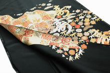 画像をギャラリービューアに読み込む, 【正絹黒留袖 未仕立て 仮絵羽 松竹梅と宝尽くし柄】礼装 黒留め袖 新品 お誂え 購入 販売 結婚式 既婚 五つ紋 家紋 フォーマル 【hzくち】