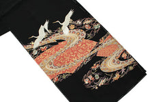 画像をギャラリービューアに読み込む, 【正絹黒留袖 未仕立て 仮絵羽 鶴と宝尽し柄】礼装 黒留め袖 新品 お誂え 購入 販売 結婚式 既婚 五つ紋 家紋 フォーマル 【hzくわ】