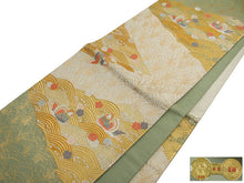 画像をギャラリービューアに読み込む, 袋帯 西陣織 フォーマル 正絹 金銀糸箔 能衣波おしどり文 送料無料 名品 礼装 礼装用 着物 帯 和装 和服 女性 レディース 未使用 HZ