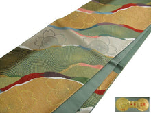 画像をギャラリービューアに読み込む, 袋帯 西陣織 フォーマル 正絹 煌華 緑地道長取りに桜 送料無料 名品 礼装 礼装用 着物 帯 和装 和服 女性 レディース 未使用 HZ