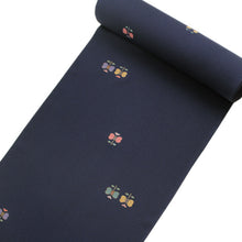 画像をギャラリービューアに読み込む, 【小紋 正絹 反物】着物 反物のみ 丹後ちりめん 紺地小花柄【送料無料】【hzふい】