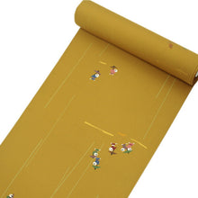 画像をギャラリービューアに読み込む, 【小紋 正絹 反物】着物 反物のみ 辛子地笠唐子柄【送料無料】【hzふい】