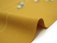 画像をギャラリービューアに読み込む, 【小紋 正絹 反物】着物 反物のみ 辛子地笠唐子柄【送料無料】【hzふい】