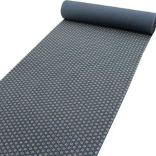 画像をギャラリービューアに読み込む, 【小紋 正絹 反物】着物 反物のみ 藍色地麻の葉繋ぎ小花柄【送料無料】【hzくお】