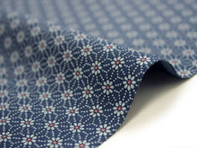 画像をギャラリービューアに読み込む, 【小紋 正絹 反物】着物 反物のみ 藍色地麻の葉繋ぎ小花柄【送料無料】【hzくお】