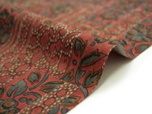 画像をギャラリービューアに読み込む, 【小紋 正絹 反物】着物 反物のみ レンガ色地更紗柄【送料無料】【hzわう】