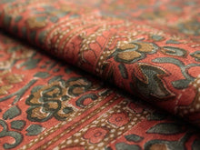 画像をギャラリービューアに読み込む, 【小紋 正絹 反物】着物 反物のみ レンガ色地更紗柄【送料無料】【hzわう】