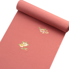 画像をギャラリービューアに読み込む, 【小紋 正絹 反物】着物 反物のみ 丹後ちりめん ピンク地椿柄【送料無料】【hzこわ】