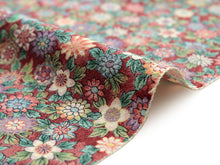 画像をギャラリービューアに読み込む, 【小紋 正絹 反物】着物 反物のみ 渋赤地菊尽くし柄【送料無料】【hzうく】