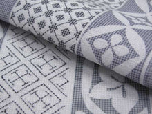画像をギャラリービューアに読み込む, 洗える着物 夏着物 小紋 反物 東レ 夏用 紗 フルオーダー 仕立て付 ブルーグレー色七宝幾何学市松ストライプ柄 kbくに 女性 レディース 送料無料 着物