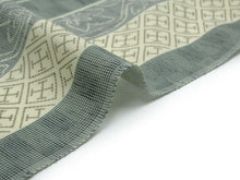 画像をギャラリービューアに読み込む, 洗える着物 夏着物 小紋 反物 東レ 夏用 紗 フルオーダー 仕立て付 グリーンベージュ色七宝幾何学市松ストライプ柄 kbくに 女性 レディース 送料無料 着物