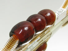 画像をギャラリービューアに読み込む, 五嶋紐 正絹三分紐 琉球ガラス 帯留 2点セット 茶 ブラウン 無形文化財 お洒落 三分紐 帯締め 絹 帯留め 和装小物 和装 和服 レディース 女性 着物 浴衣 omおと