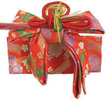 画像をギャラリービューアに読み込む, 【七五三 着物 三歳 小寸 結び帯 作り帯】朱赤地桜と熨斗柄 三才 3才 3歳 女の子 きもの 和装 帯 SDGs