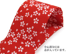 画像をギャラリービューアに読み込む, 【子供 着物 伊達締め 赤色小桜柄】女の子 和装小物 伊達じめ 【メール便発送可能】