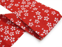 画像をギャラリービューアに読み込む, 【子供 着物 伊達締め 赤色小桜柄】女の子 和装小物 伊達じめ 【メール便発送可能】