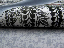 画像をギャラリービューアに読み込む, 袋帯 正絹 ふくろ帯 仕立て付 染め袋帯 おしゃれ 送料無料  黒グレー地笠松枝垂れ藤・撫子と野菜柄〜お太鼓柄【knふに】