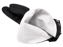 画像をギャラリービューアに読み込む, 黒 足袋 朱子足袋 男性 メンズ 4枚こはぜ 晒裏 25.0cm〜28.0cm 繻子足袋 黒朱子足袋 春 秋 冬 紳士 繻子 日本製 綿100% ネコポス対応可能 着付け小物 和装小物 たび タビ コハゼ