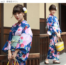 画像をギャラリービューアに読み込む, 浴衣 セット レディース 浴衣3点セット レトロ 女性浴衣リバーシブル 半幅帯 下駄 浴衣セット Sサイズ M L 2022 花火大会 夏祭り 大人 しっとり あす楽 レディースファッション セール対象外