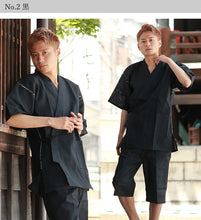 画像をギャラリービューアに読み込む, 甚平 メンズ 日本製 おしゃれ 綿 父の日 ギフト プレゼント しじら織 夏用 男性 セット 黒 紺 青 ベージュ グリーン グレー M L LL 20代 30代 40代 50代 60代 70代 部屋着 甚平 パジャマ 大きめ 花火大会 夏祭り セール対象外