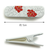 画像をギャラリービューアに読み込む, 着物クリップ 小 4個セット 白 赤 牡丹 クリップ 和装 着物 浴衣 衿止め えりどめ きものクリップ ハンディクリップ 帯結び 仮止め 和装小物 小物 着付小物 着付け 礼装 カジュアル 通年 大人 レディース 女性 日本製